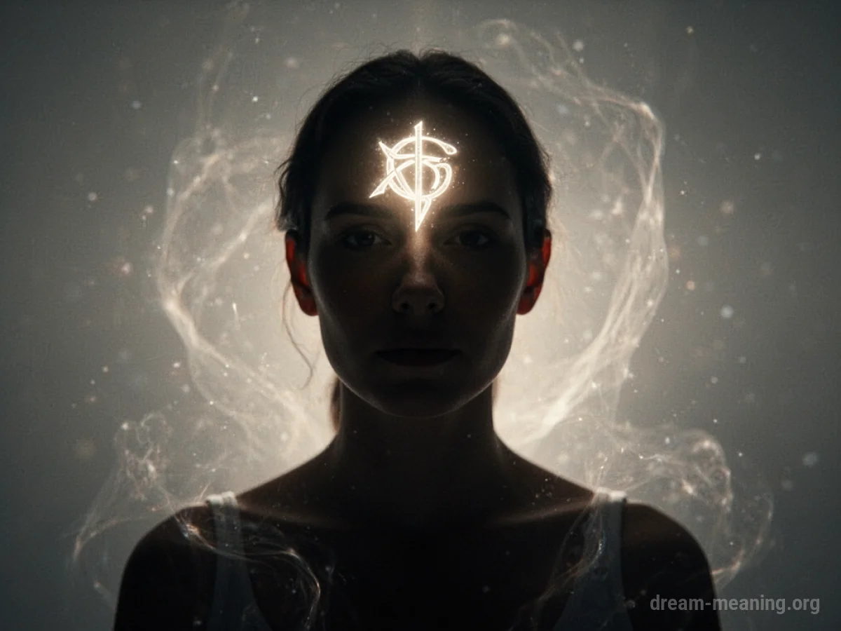 Silhouette of a person with a glowing third eye symbol.