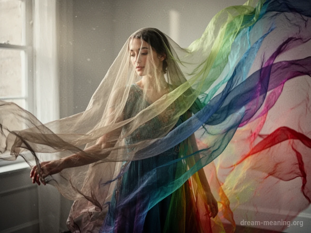 A translucent veil changing colors.