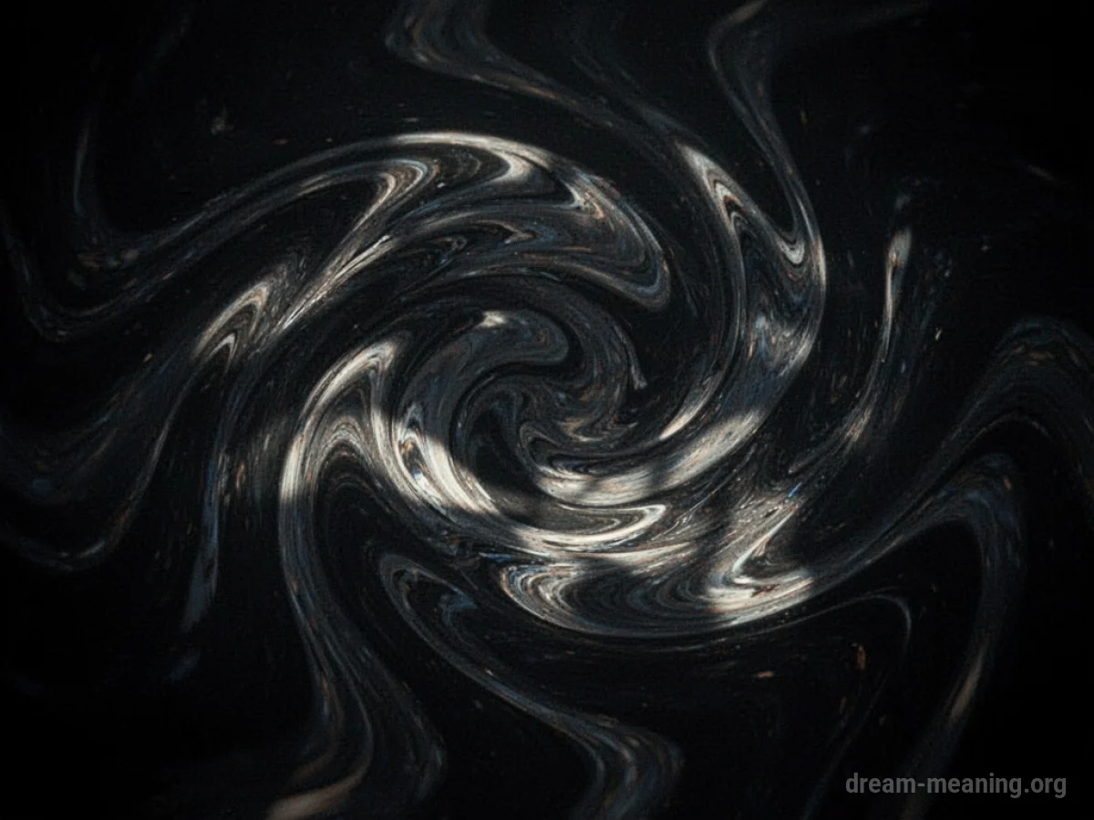 Abstract visual of shifting, amorphous shapes in dark space.