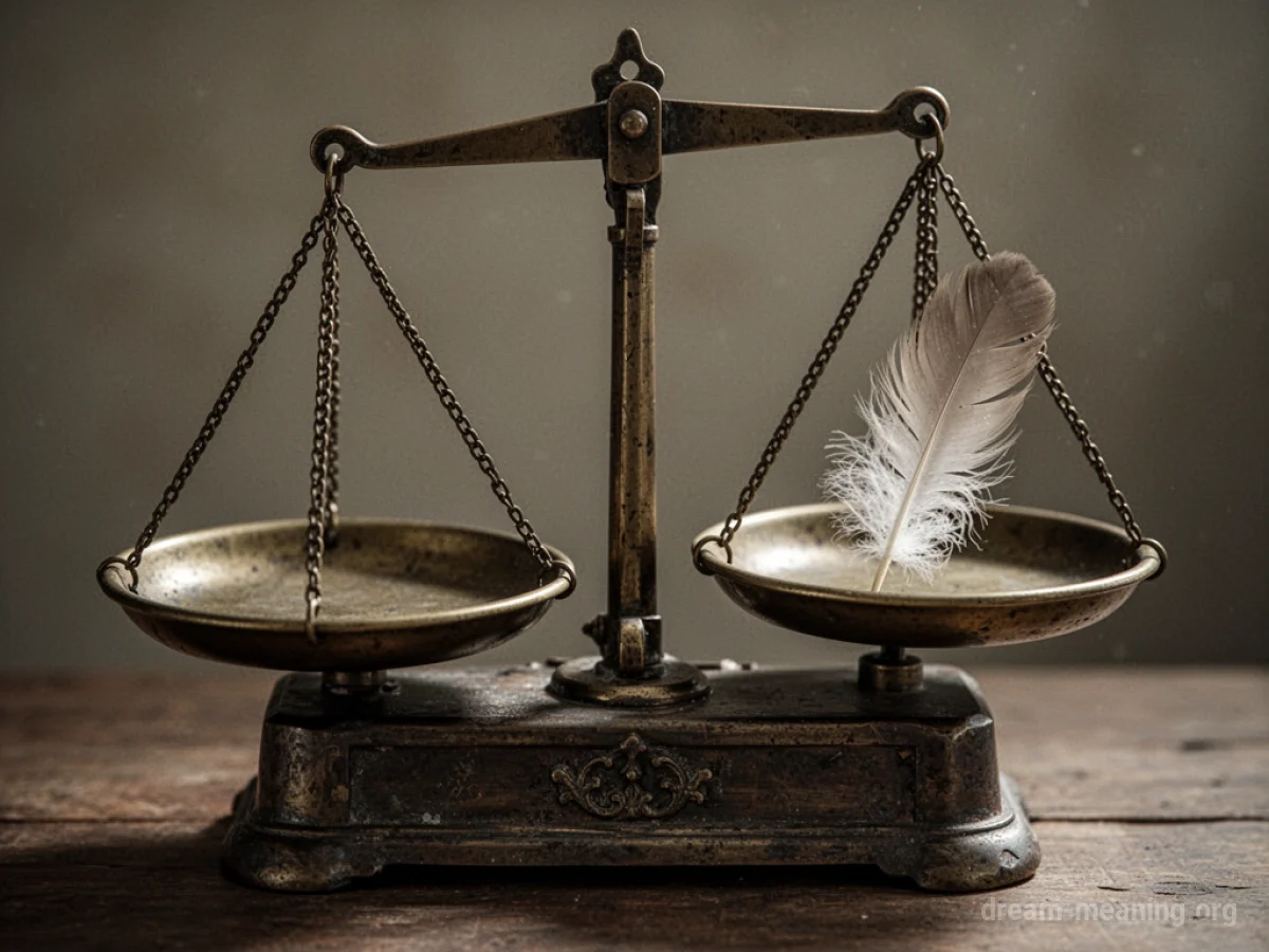 A close-up of a balance scale with one pan slightly lower than the other.