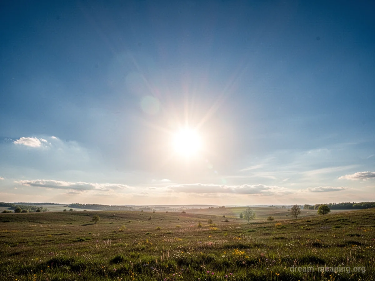 A clear blue sky with a bright sun.