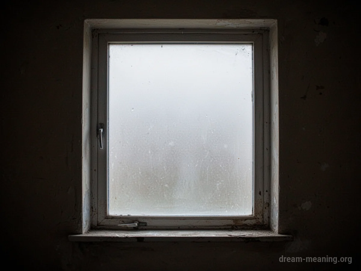 An opaque window with no light or view showing through.