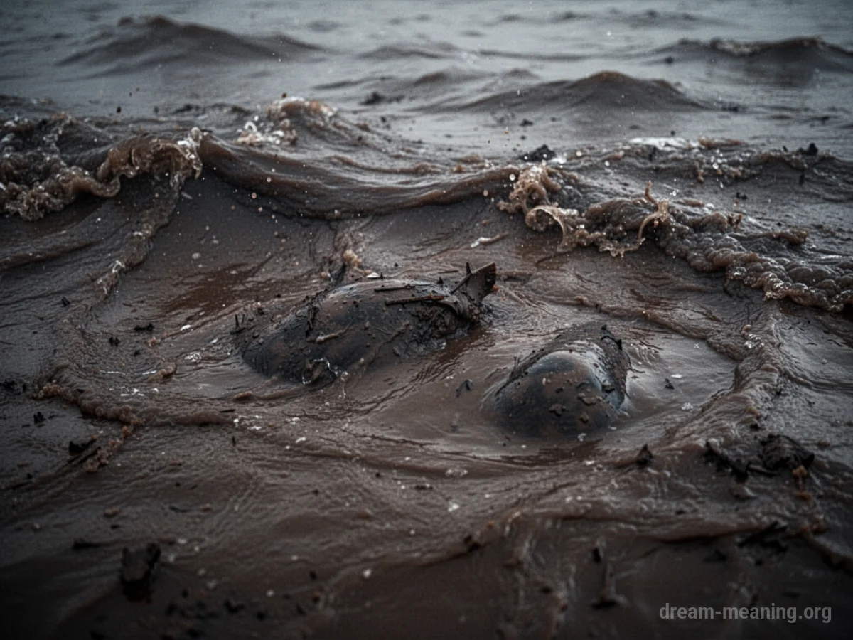 Dark, murky water with visible sediment.