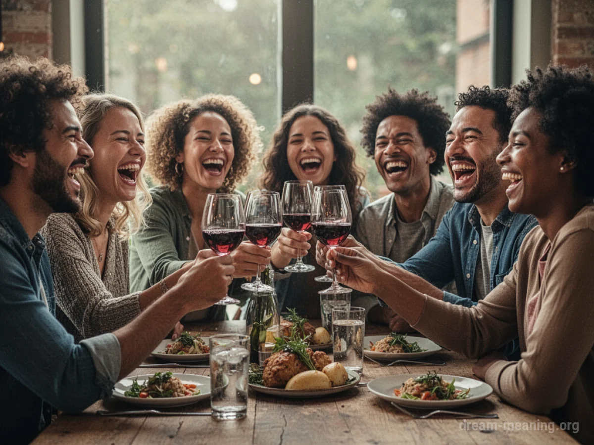 A group of people sharing wine and conversation.