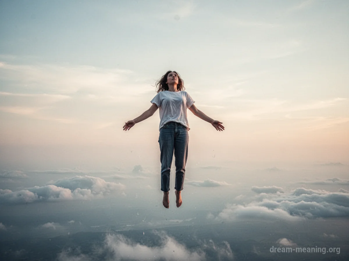 A silhouette of a person ascending into a bright, cloudy sky.