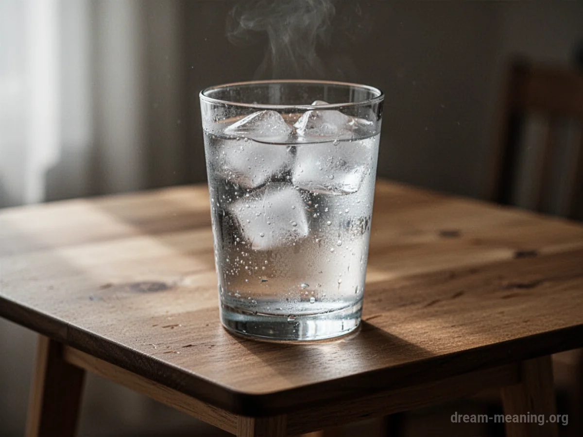 A glass of ice water.