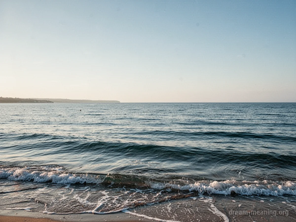 A wide expanse of blue ocean water meeting the horizon.