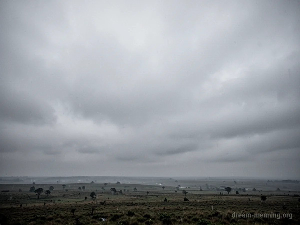 A completely gray, overcast sky with no sun visible.