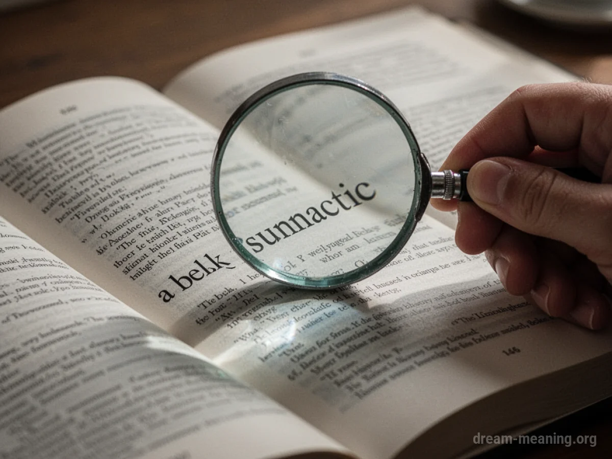 A hand holding a magnifying glass over text in an open book.