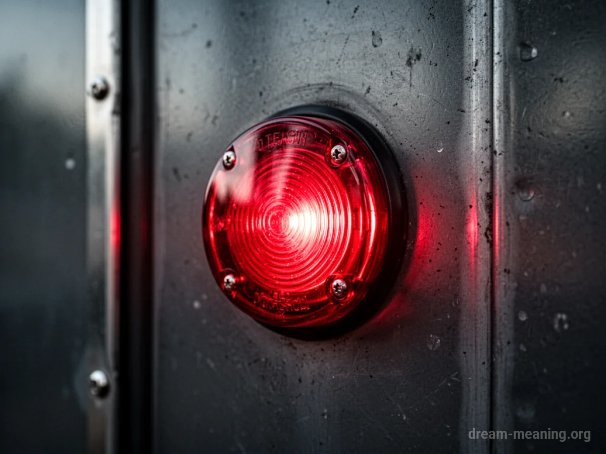 A singular red warning light glowing intensely.
