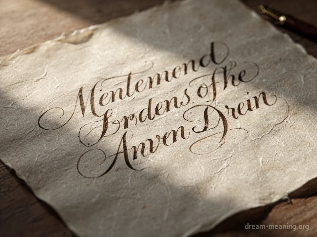 Close-up of ornate calligraphy on aged paper.