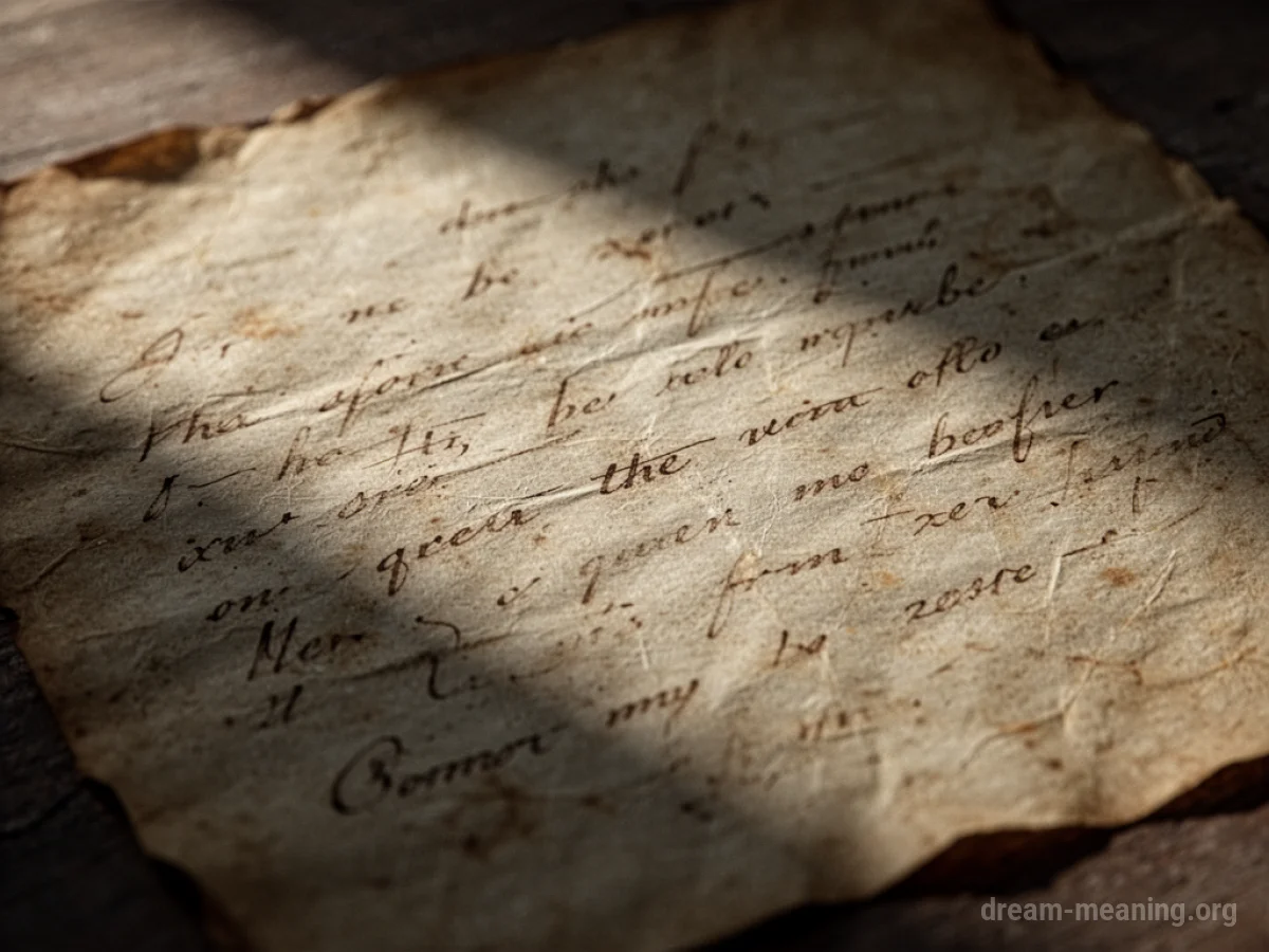 A weathered piece of parchment with faded, illegible script.