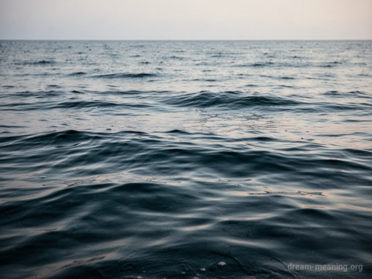 A tranquil ocean surface with minimal ripples.
