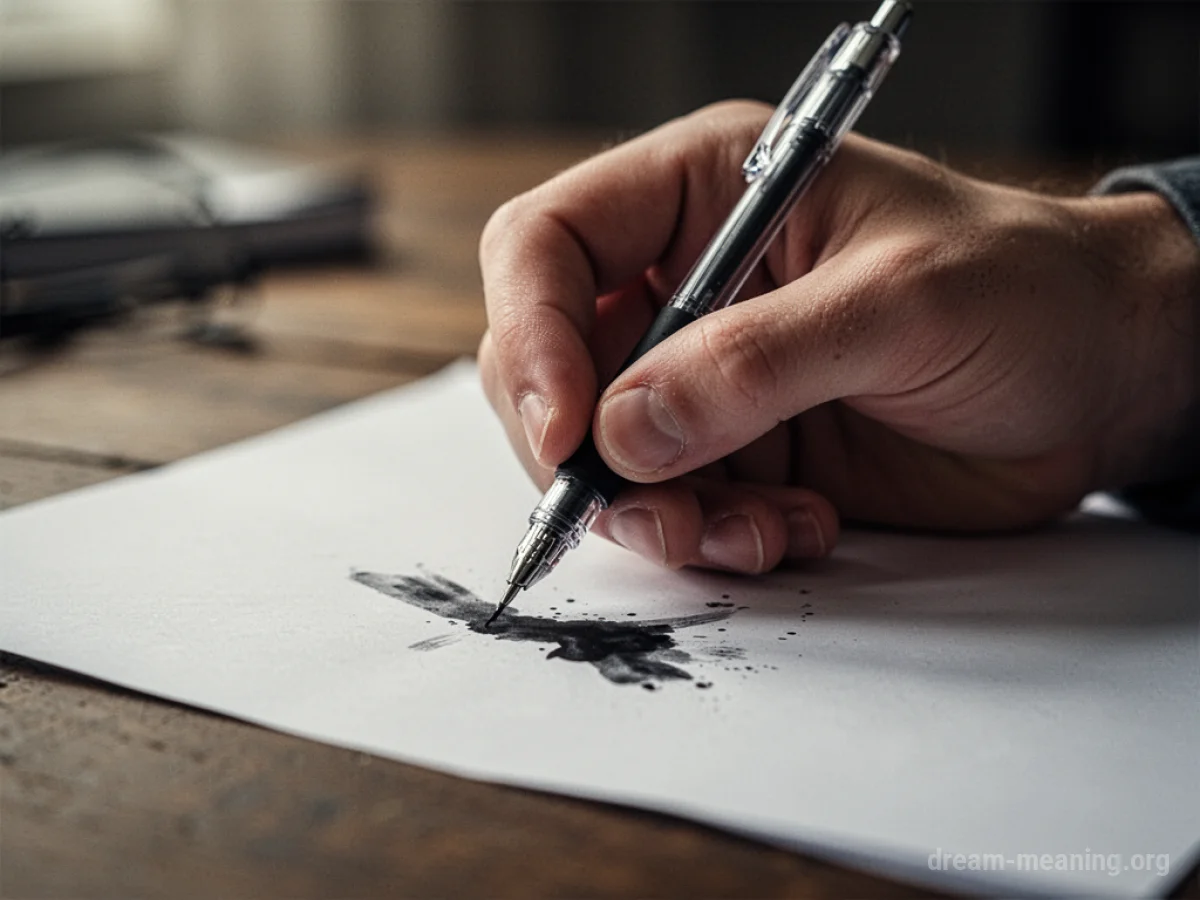 A hand quickly writing with a pen on paper.