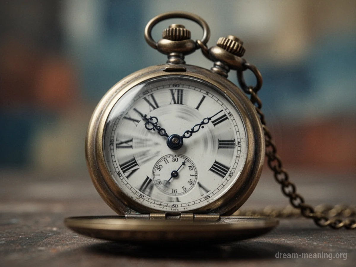 An antique pocket watch with its hands spinning rapidly.