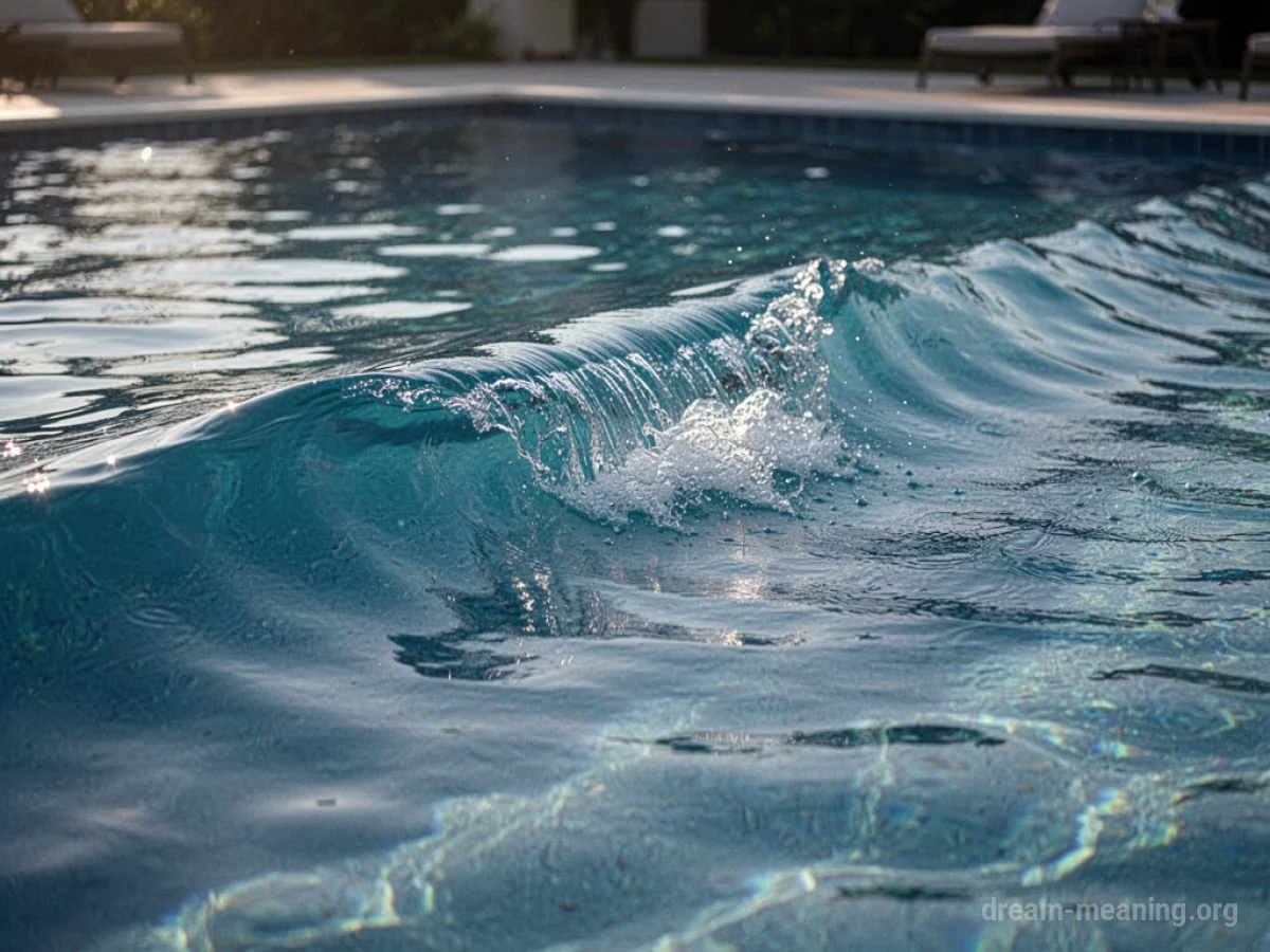 A small wave cresting in a swimming pool.