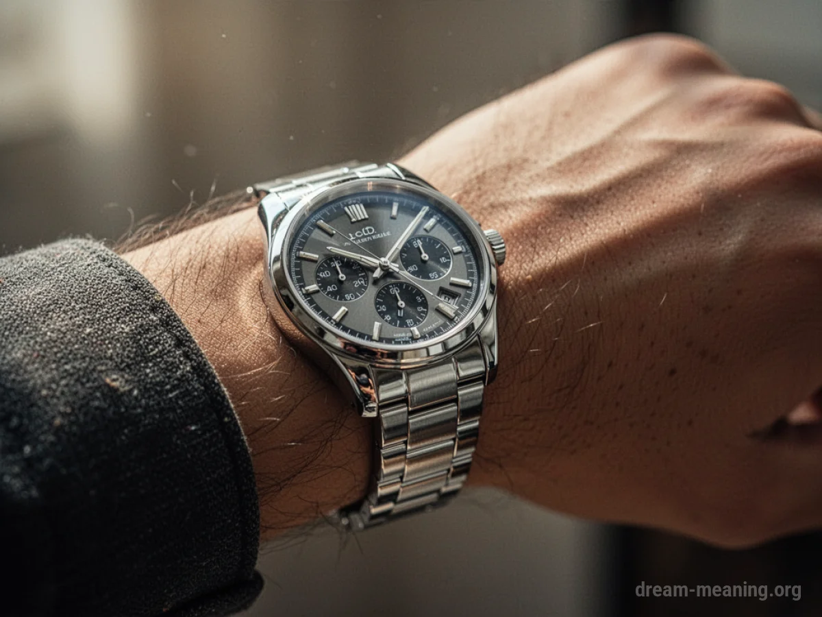 A close-up view of a person's wrist displaying a new watch.