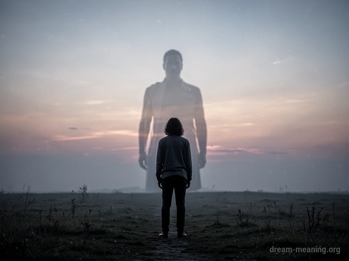 A person stands looking towards a faint, disappearing shape in a dim sky.