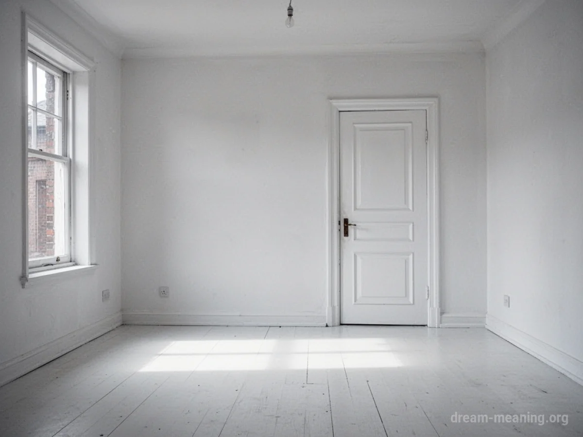 An empty room with white walls and a white floor.