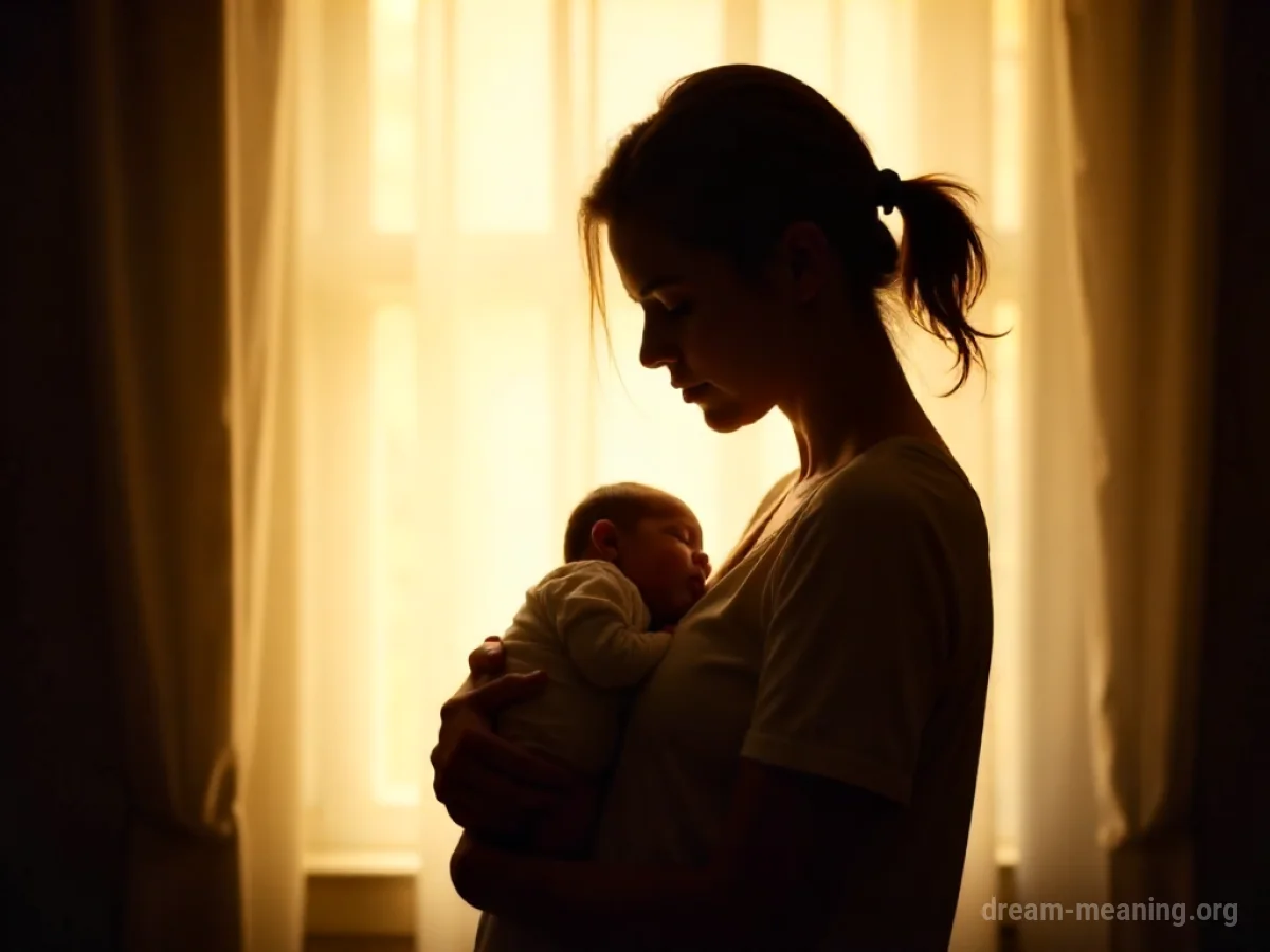 A woman holding a baby.