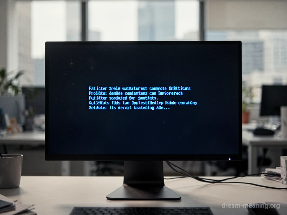 A computer monitor screen showing an error message.