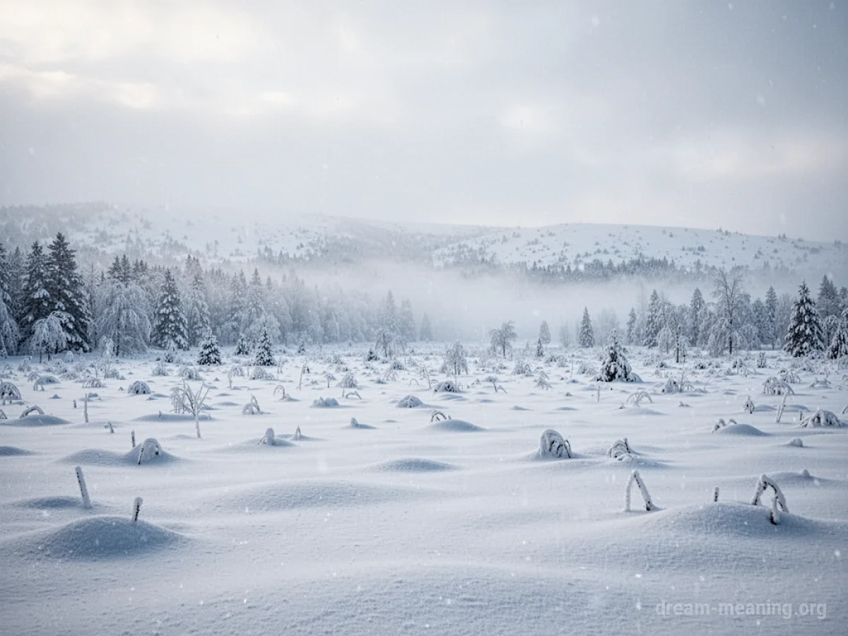 A landscape completely covered in white snow.