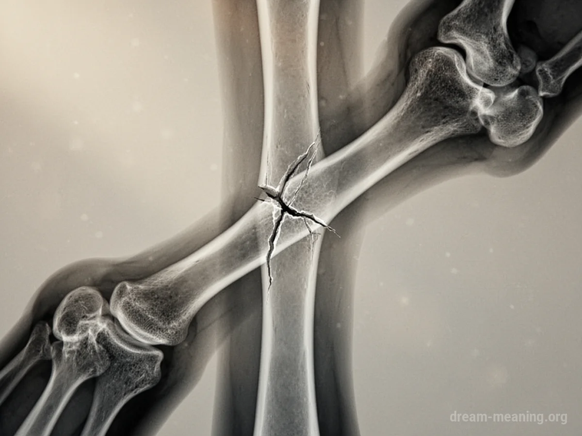 An X-ray image displaying a human bone with a clear break.