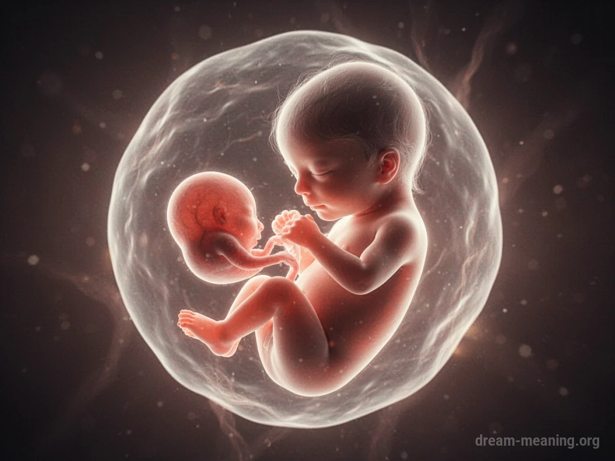 An X-ray image displaying the silhouette of a baby inside a womb.