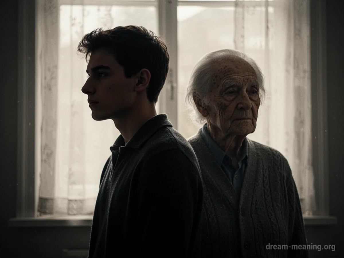 Silhouette of a younger man and an older man.