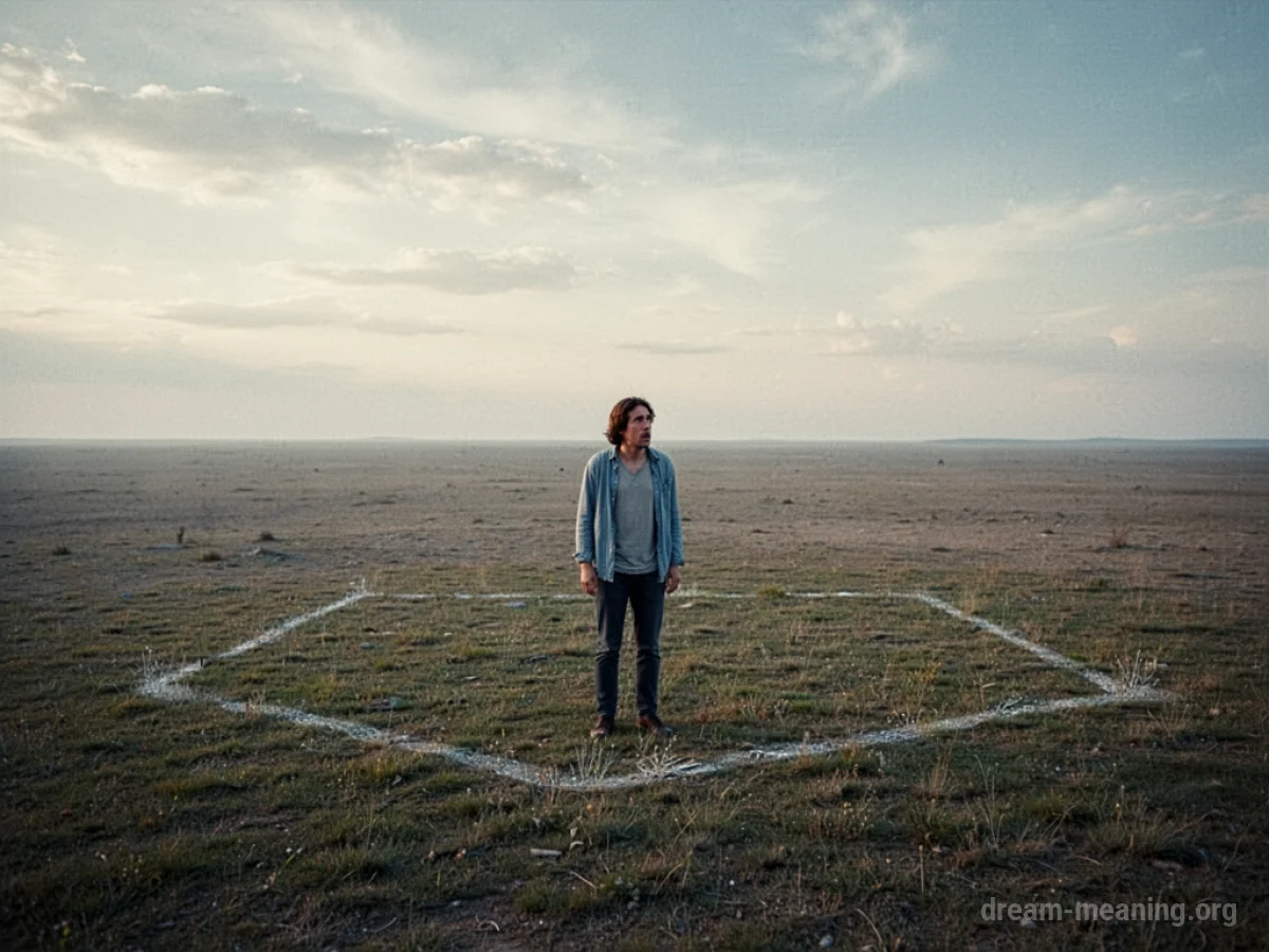 A person standing on empty ground where a yard used to be.
