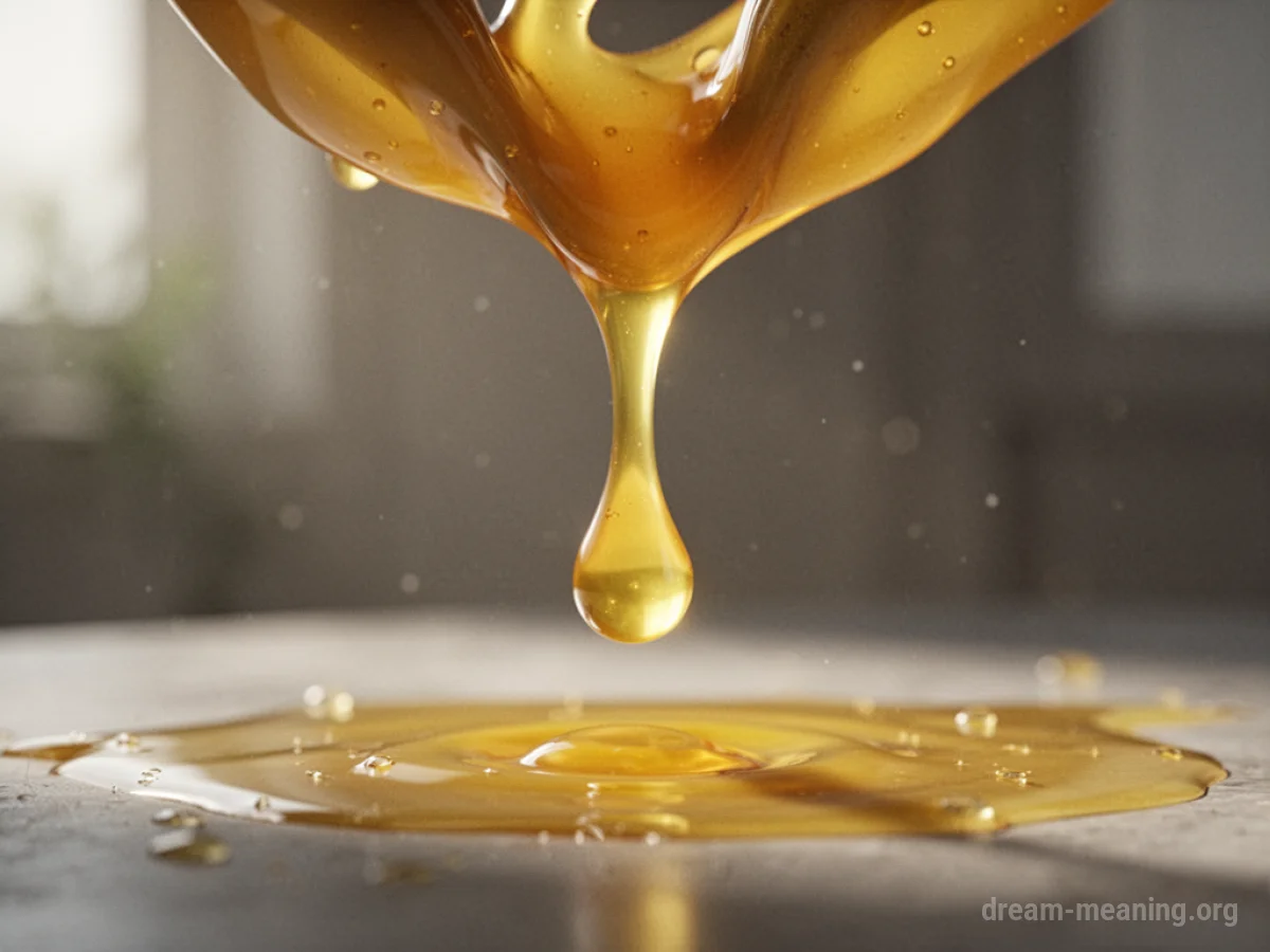 A viscous yellow droplet falling.