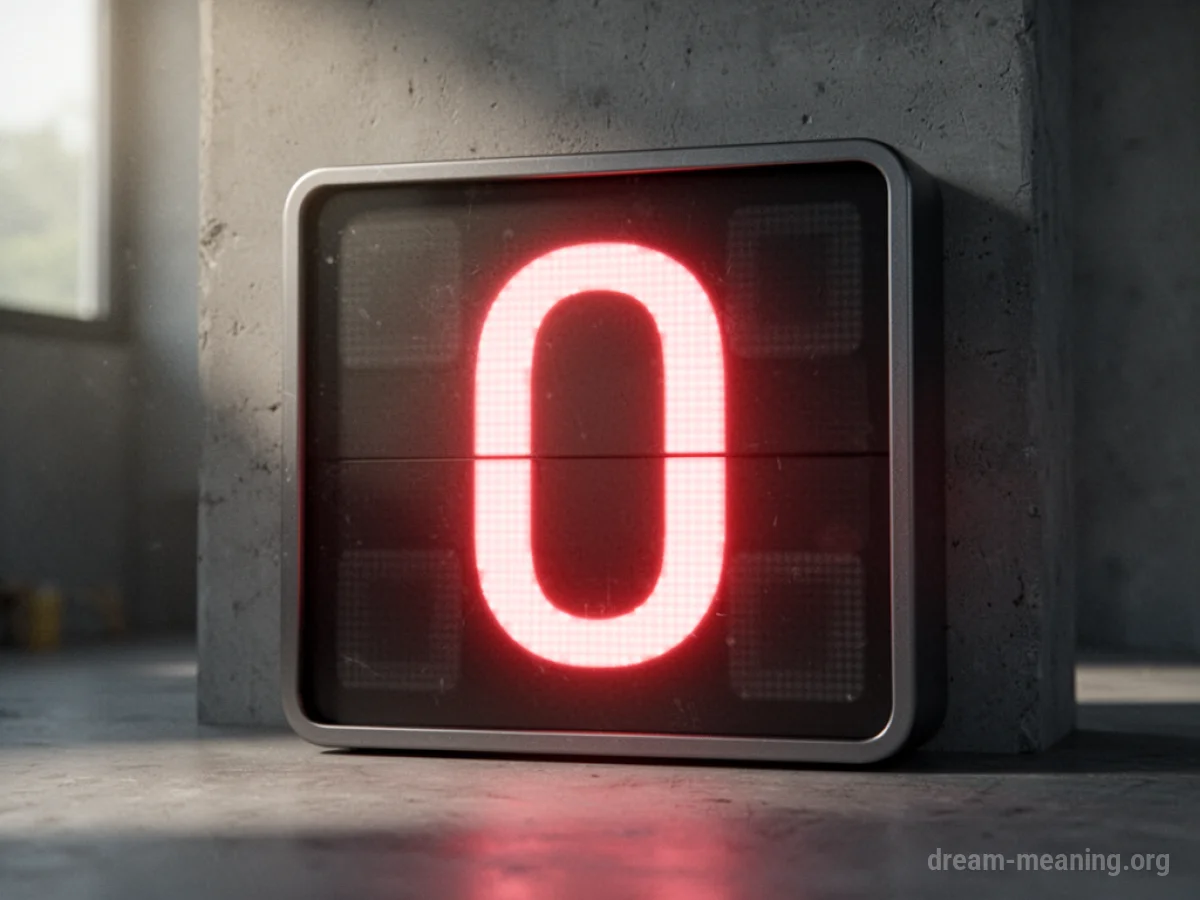 A digital timer display showing the number zero.