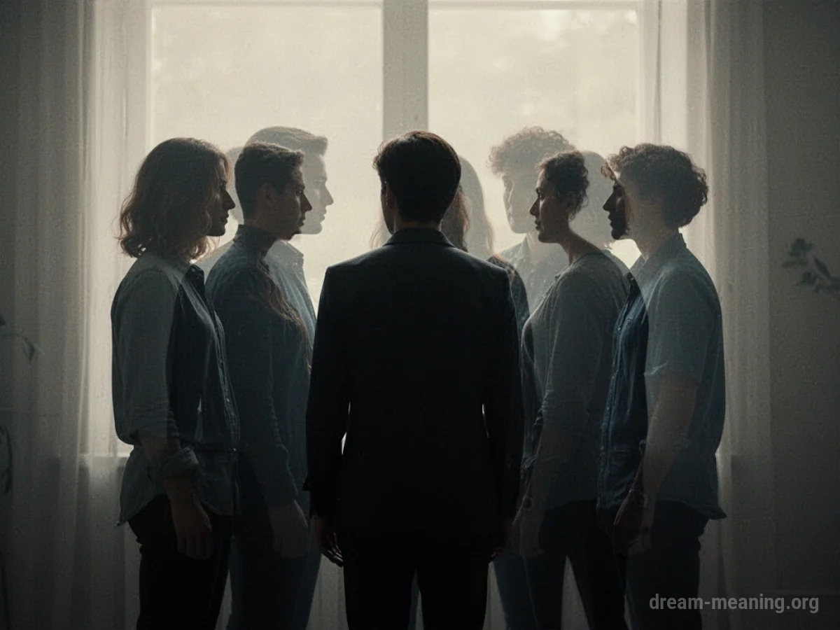 Silhouettes of people, one figure becoming less defined.